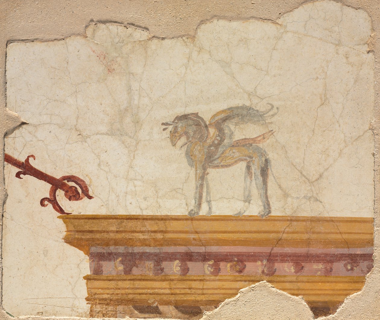 Griffin på toppen af Entablature, Pompeji af Roman Imperial Period