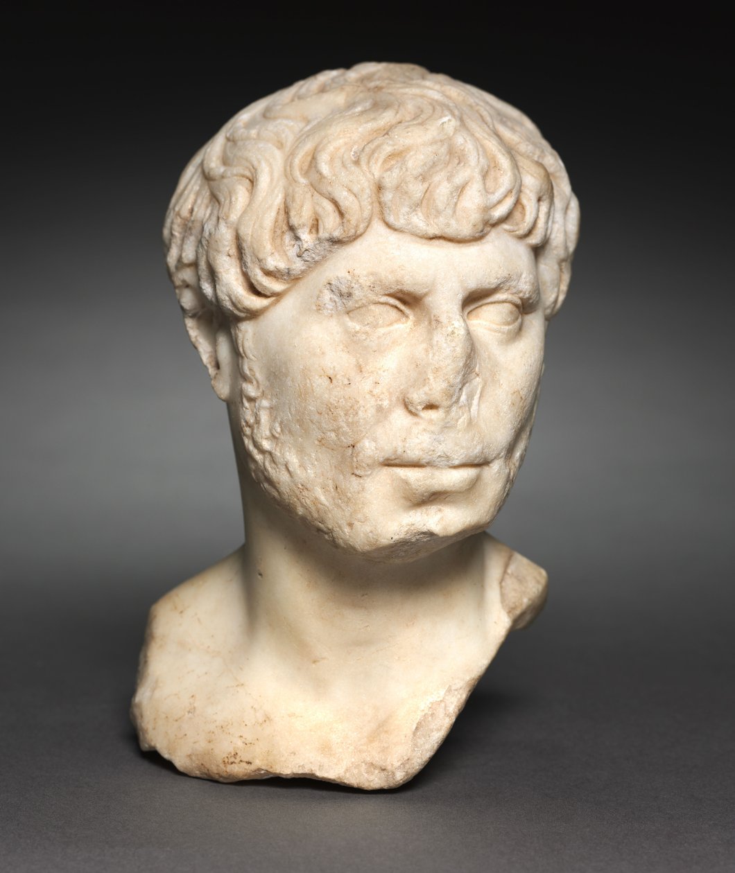Hoved af en skægget mand, ca. 125 (marmor) af Roman Imperial Period