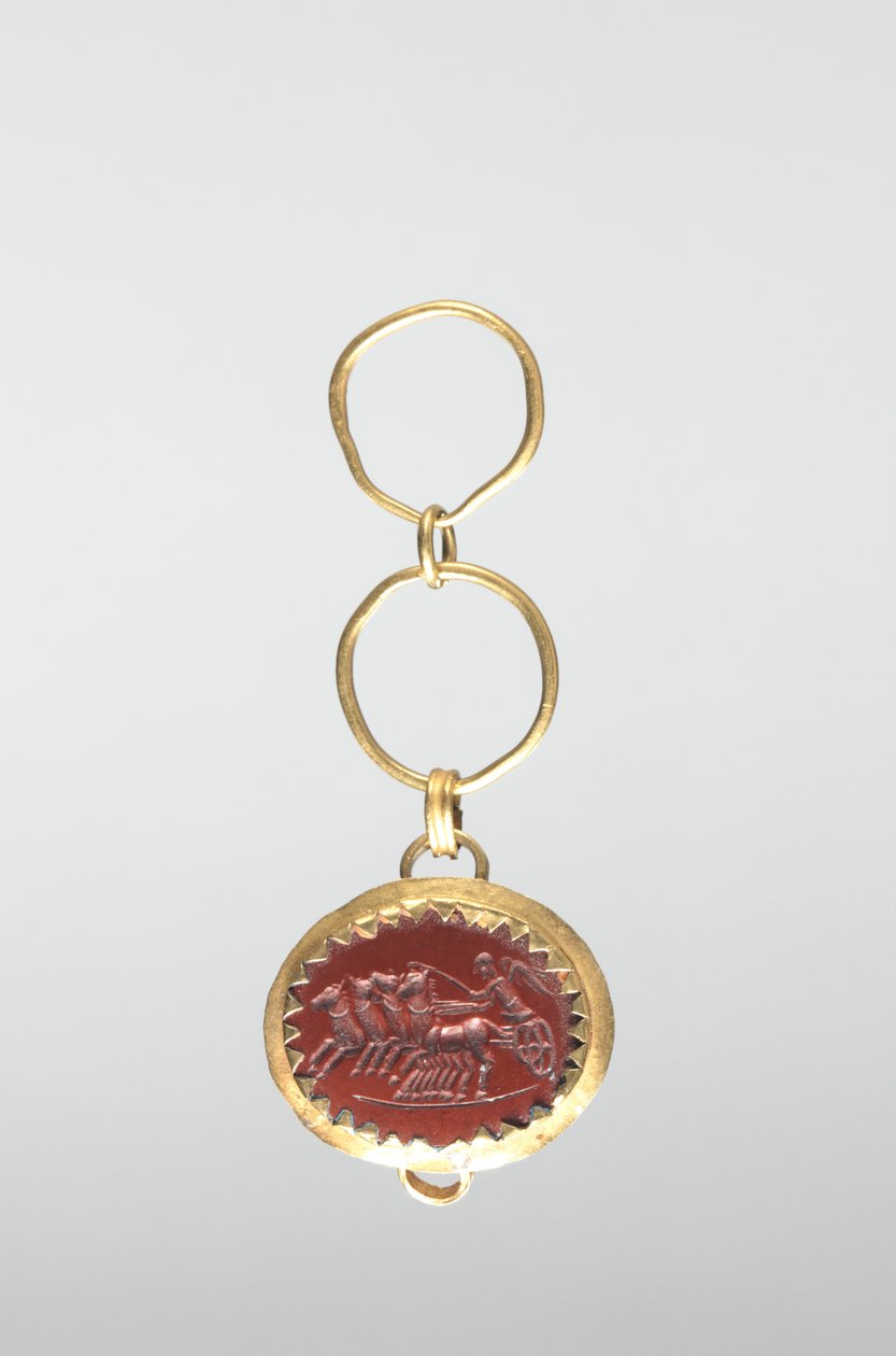 Dybtryk med sejr i vogn af Roman Imperial Period