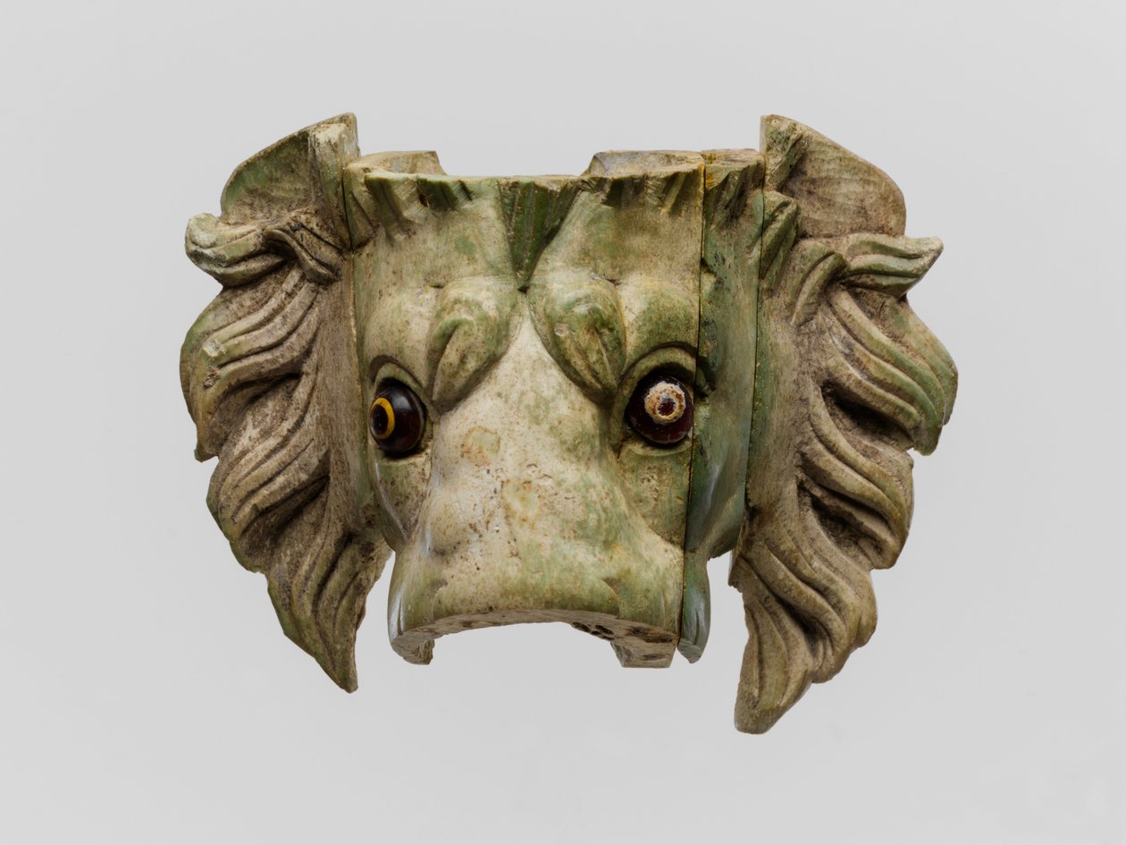 Løvehoved med glasøjne af Roman Imperial Period