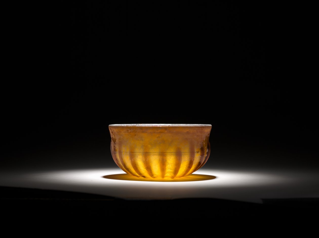 Ribbet glasskål, 1. århundrede af Roman Imperial Period