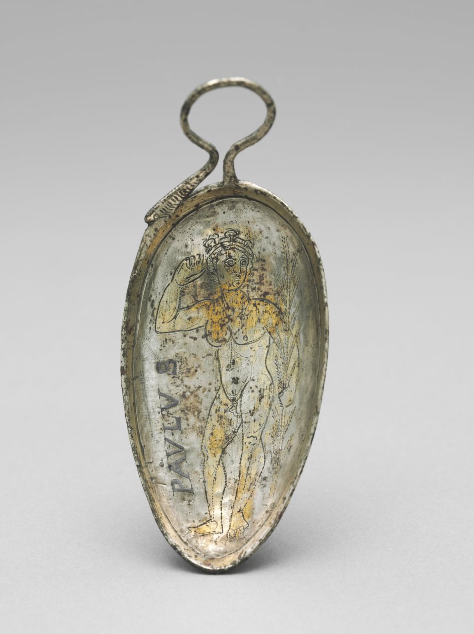 Ske med Saint Paul som atlet, 350-400 (sølv, forgyldt sølv & niello) af Roman Imperial Period