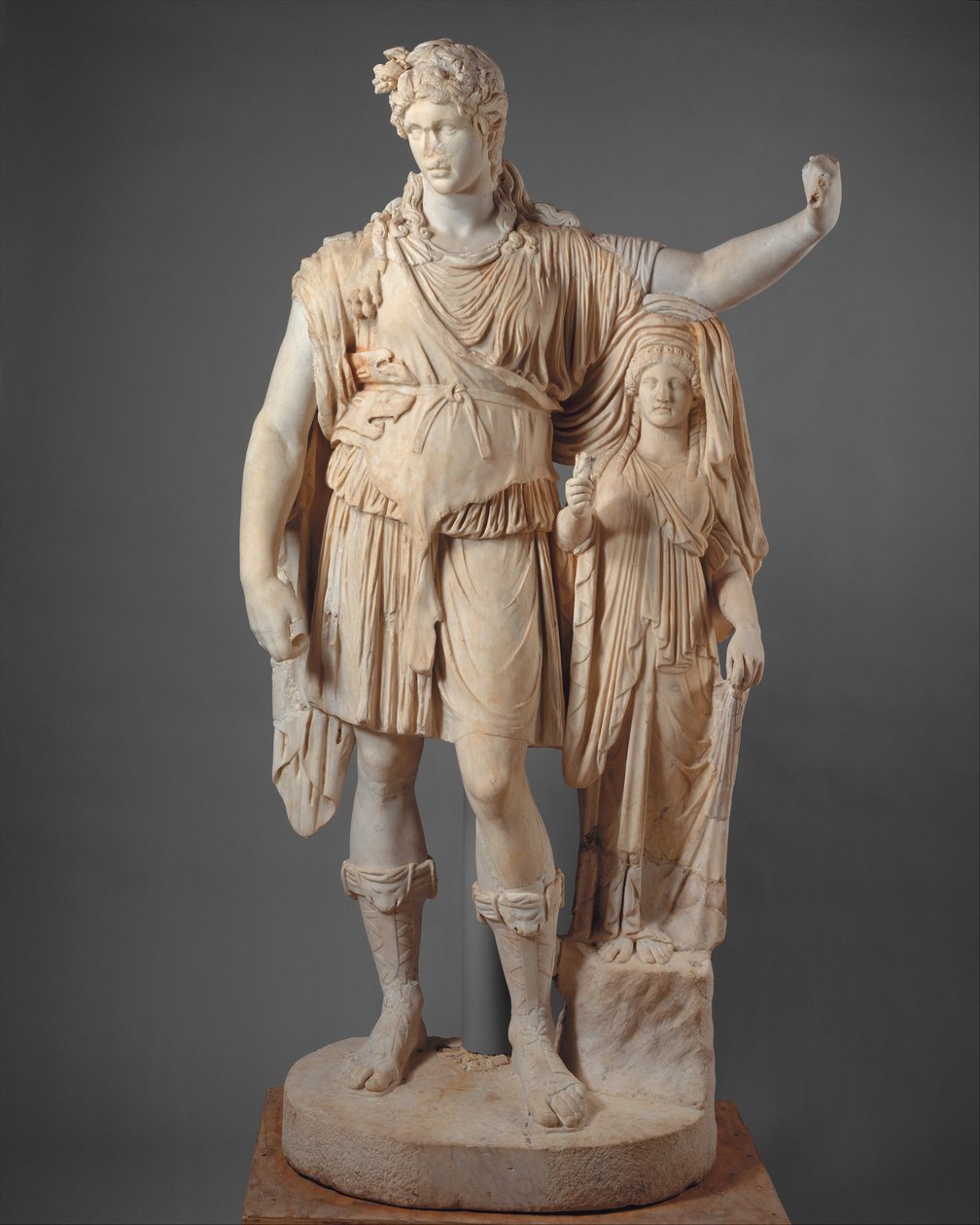Statue af Dionysos lænet op ad en kvindeskikkelse ("Hope Dionysos"), 27 f.Kr.–68 e.Kr. (marmor) af Roman Imperial Period