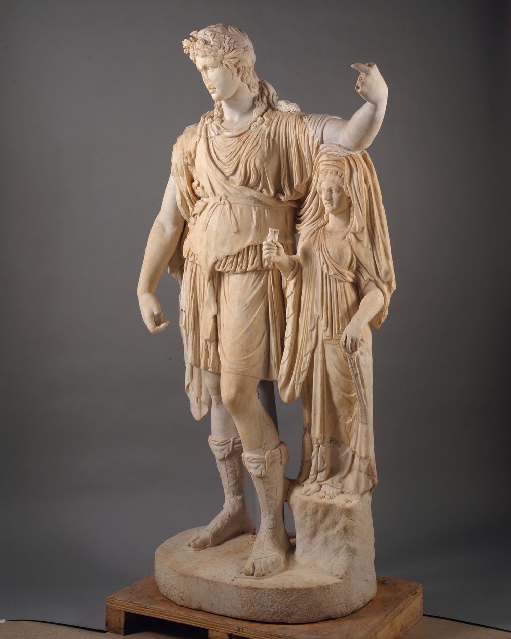 Statue af Dionysos lænet op ad en kvindeskikkelse ("Hope Dionysos"), 27 f.Kr.–68 e.Kr. (marmor) af Roman Imperial Period