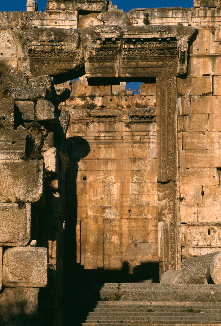 Bacchus tempel, detalje, højkejsertid (27 f.Kr.-395 e.Kr.) af Roman Imperial Period