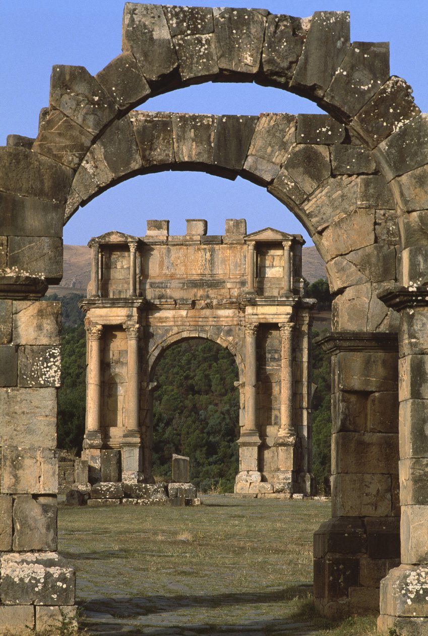 Triumfbue bygget til ære for kejser Caracalla, højkejsertid (27 f.Kr.-395 e.Kr.) af Roman Imperial Period