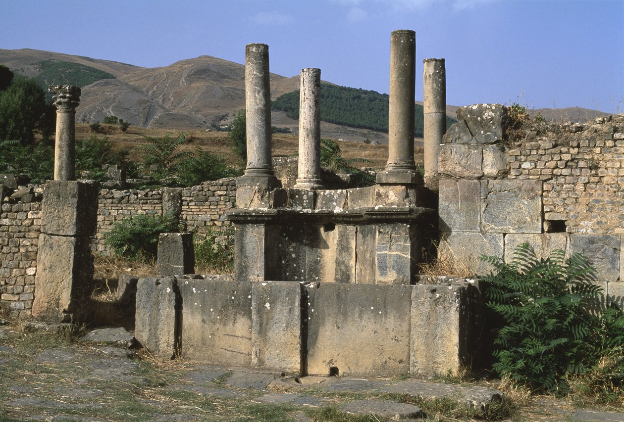 Udsigt over nymfeum, den høje kejsertid (27 f.Kr.-395 e.Kr.) af Roman Imperial Period