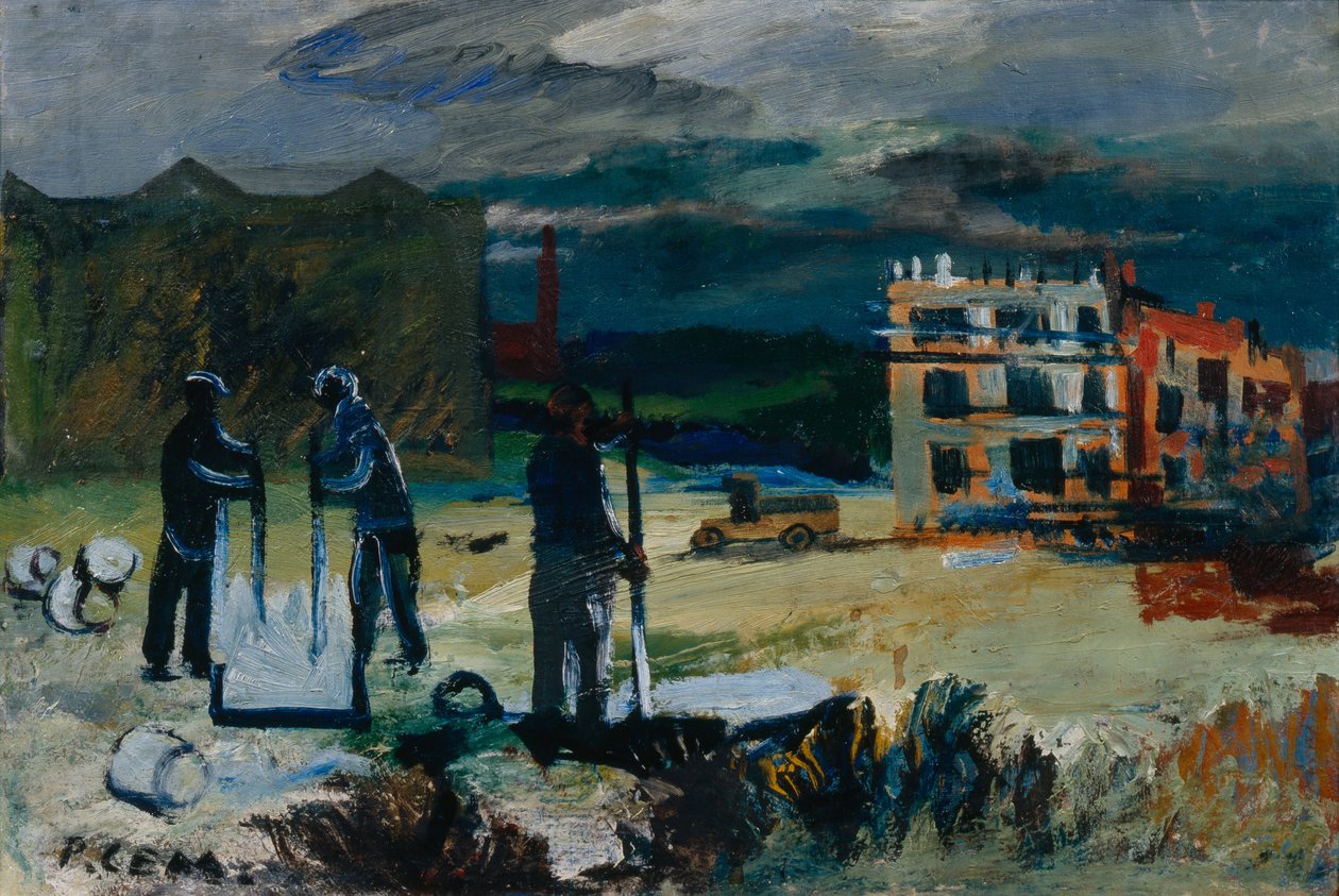 Bygning af nye huse, 1933 af Roman Matveevich Semashkevich