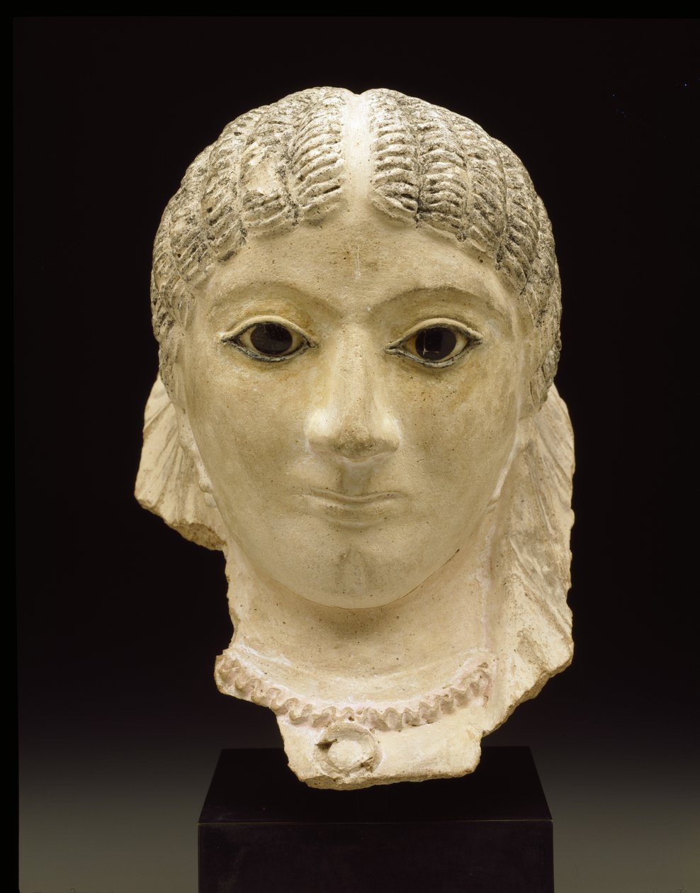 Mumieportræt, slutningen af det 2. århundrede (kartonnage, maling, glas og bronze) af Roman Period Egyptian