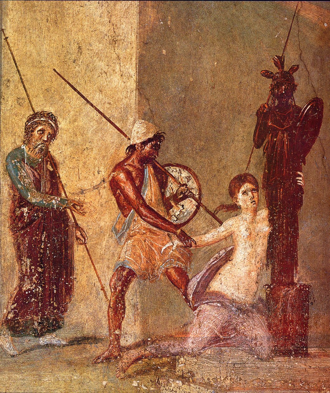 Ajax De mindre trækker Cassandra væk fra Xoanon, 1. H. 1. Cen. Annonce af Roman Pompeian wall painting