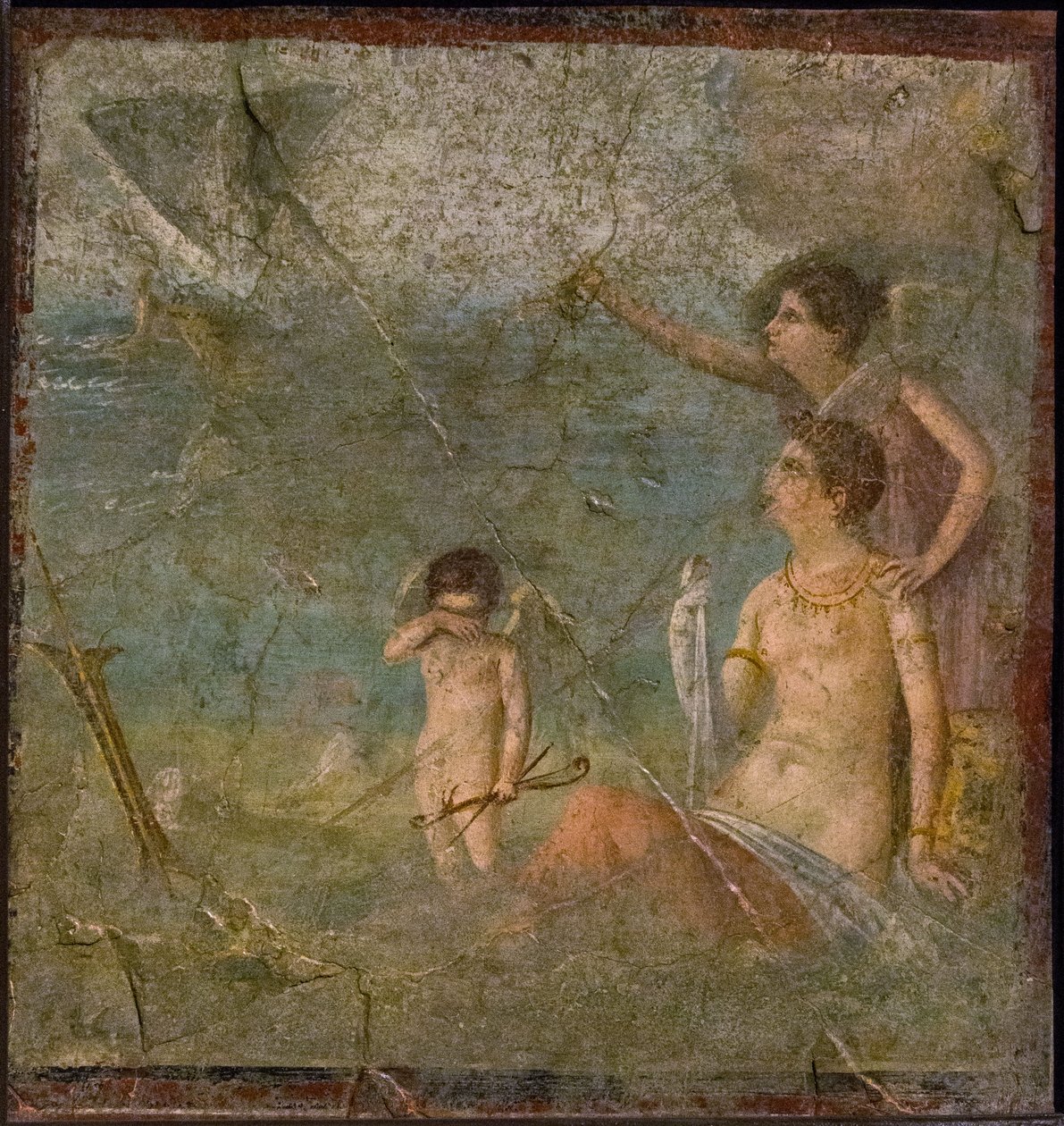 Ariadne og Theseus , 1. H. 1. århundrede. AD. af Roman Pompeian wall painting.