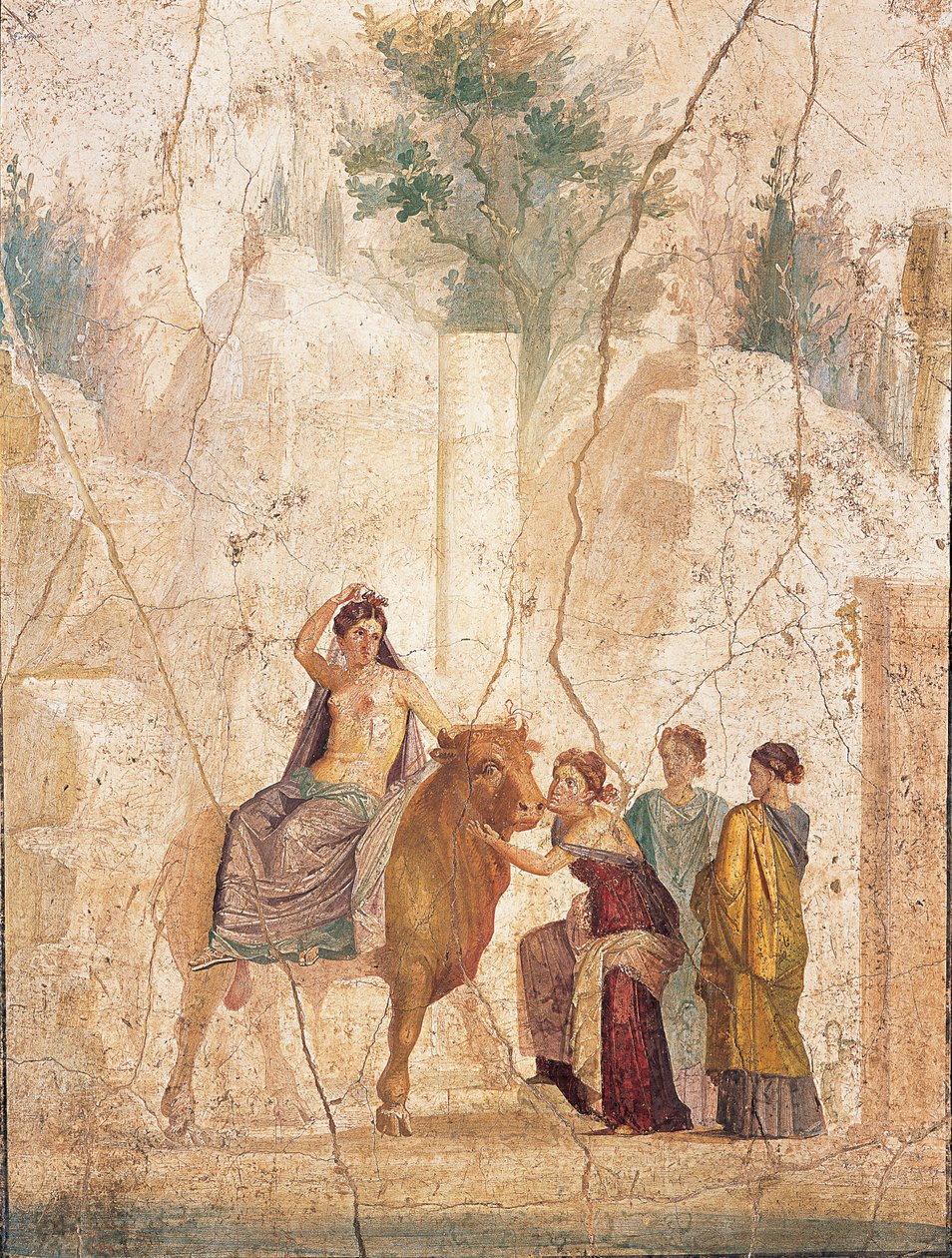 Europas voldtægt, 1. H. 1. århundrede. AD. af Roman Pompeian wall painting.