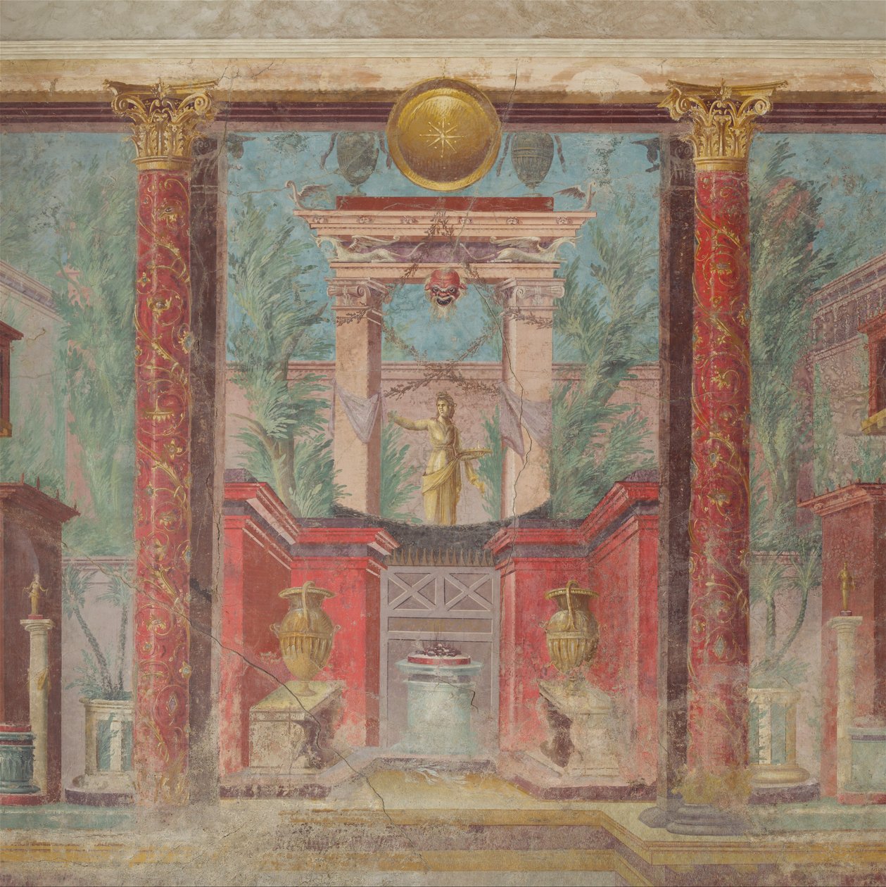 Vægmaleri fra kabinen af en villa ved Boscoreale, ca. 50-40 f.Kr. af Roman Republican Period