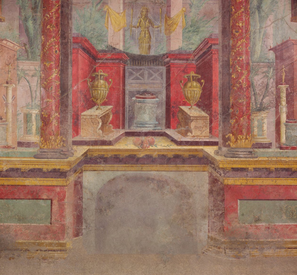 Vægmaleri fra kabinen af en villa ved Boscoreale, ca. 50-40 f.Kr. af Roman Republican Period