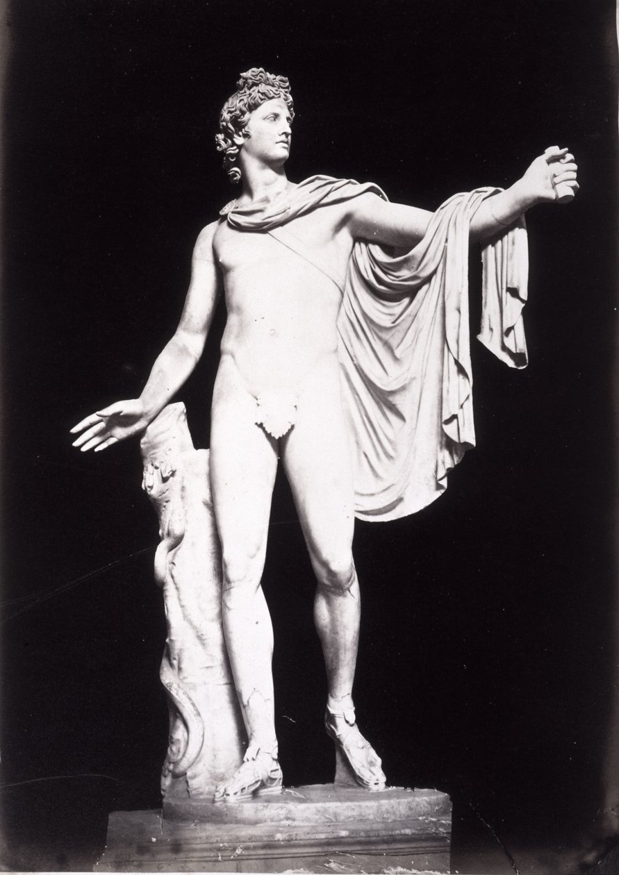 Apollo Belvedere, kopi af en græsk original fra det 4. århundrede f.Kr., før fjernelse af tidligere restaureringer (marmor) af Roman Roman