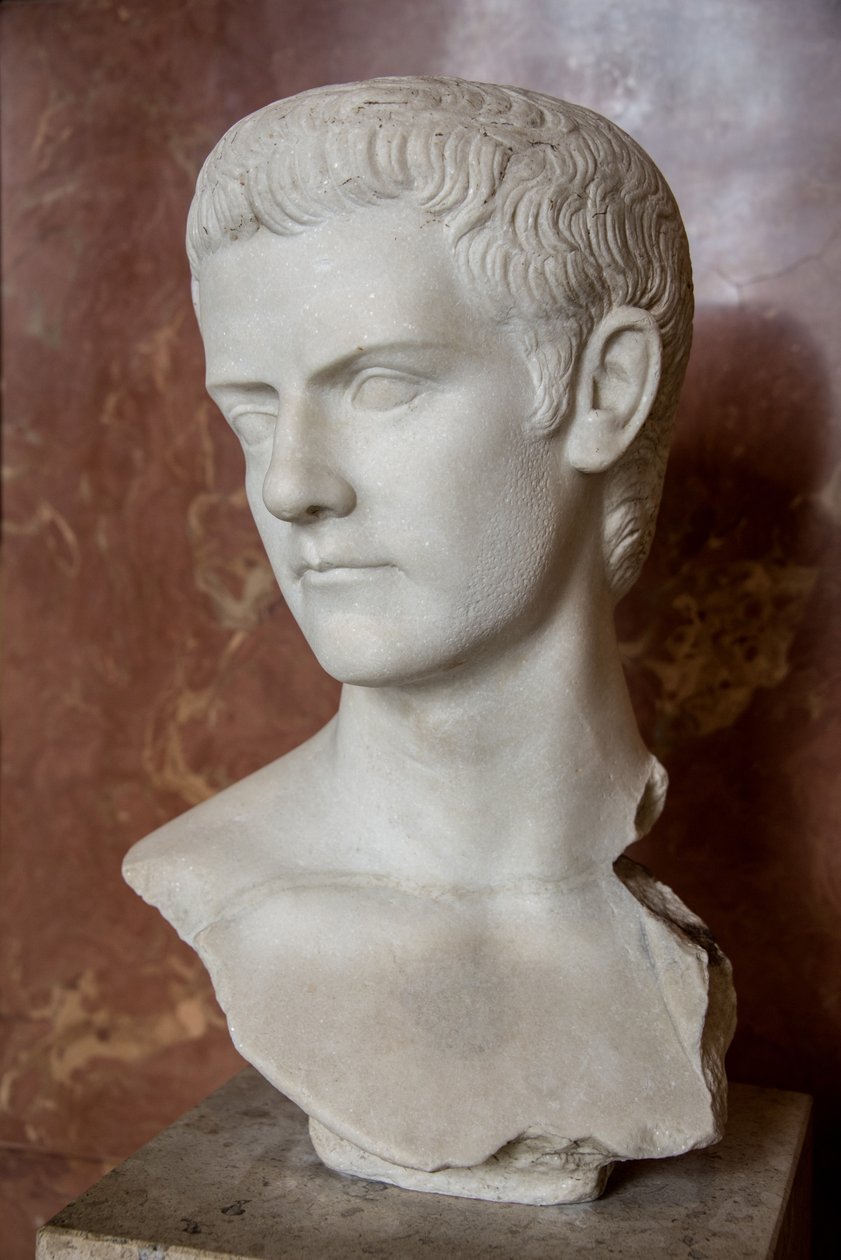 Art Rom Buste af Kejser Caligula (12 - 41 AD) Marmor af Roman Roman