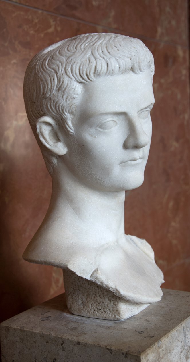 Art Rom Buste af Kejser Caligula (12 - 41 e.Kr.) Musee du Louvre i marmor. af Roman Roman