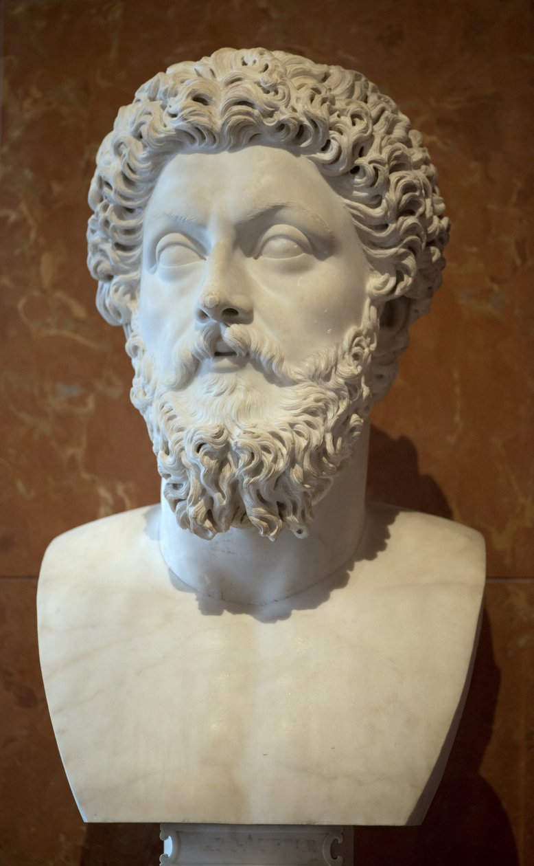 Art Rom Buste af den romerske kejser Mark Aurele (121 - 180 AD) marmor af Roman Roman
