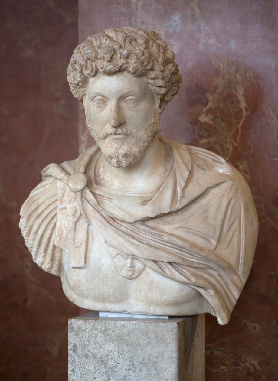 Art Rom Buste af den romerske kejser Mark Aurele (121 - 180 AD) marmor af Roman Roman