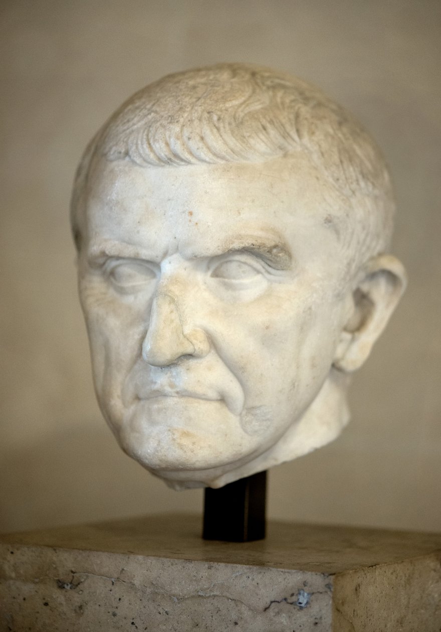 Art Rome Fragment af en statue, portræt af en ukendt (marmor af Roman Roman