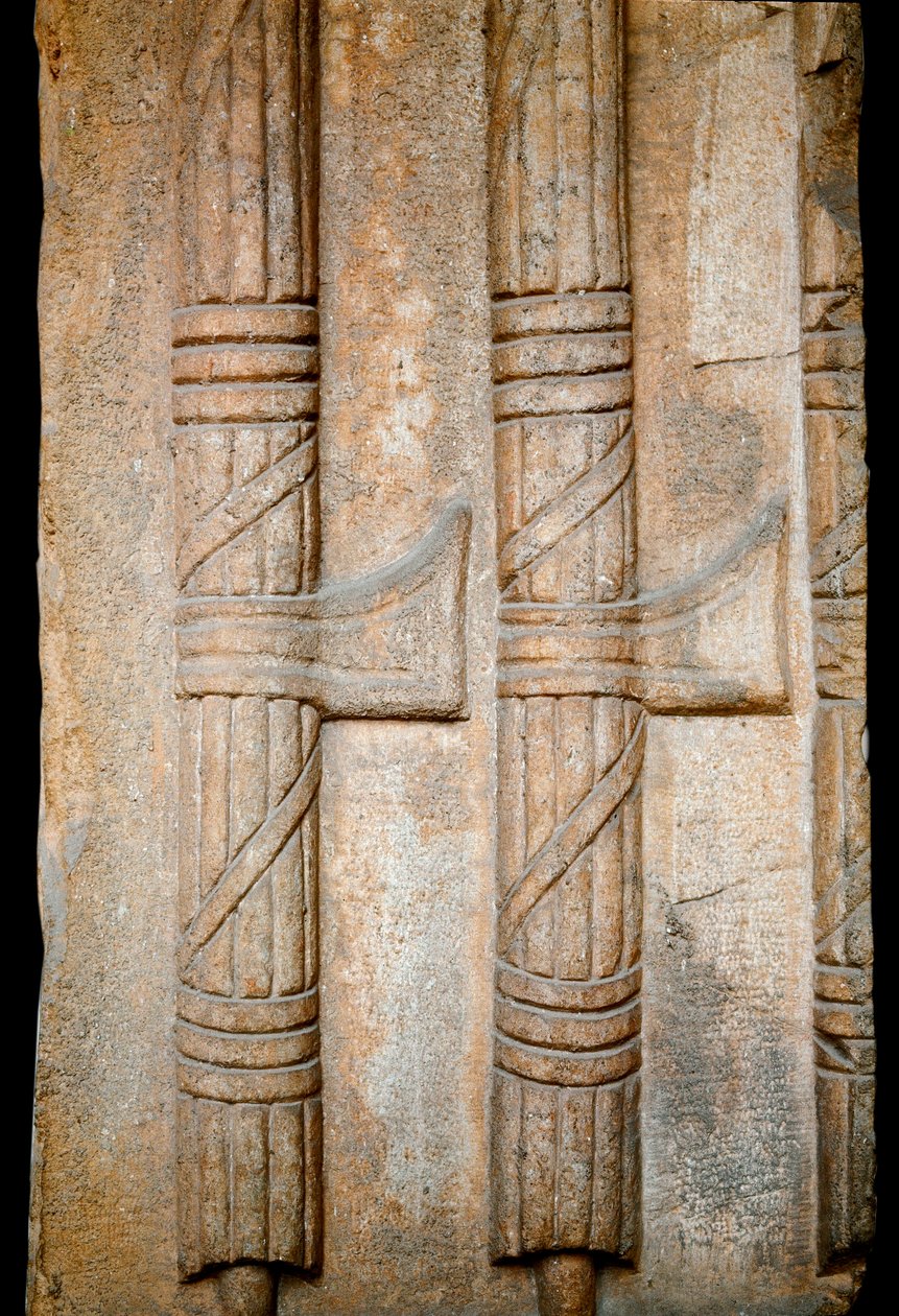 Basrelief, der repræsenterer en bjælke af lictor fra den kejserlige periode (symboler på romersk magt) Rom, Museo Nazionale Romano. (Fasces) af Roman Roman