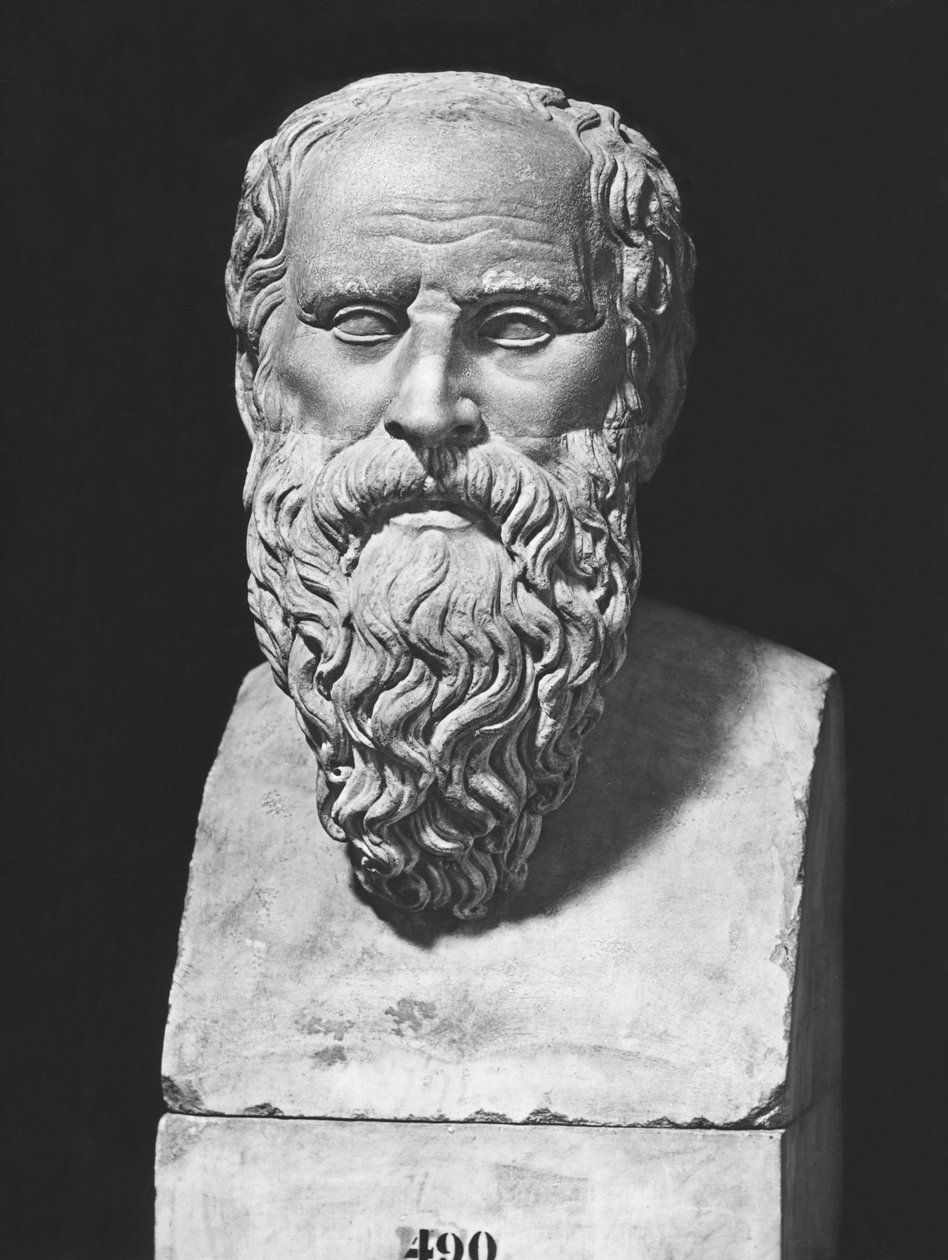 Buste af Diogenes (marmor) af Roman Roman
