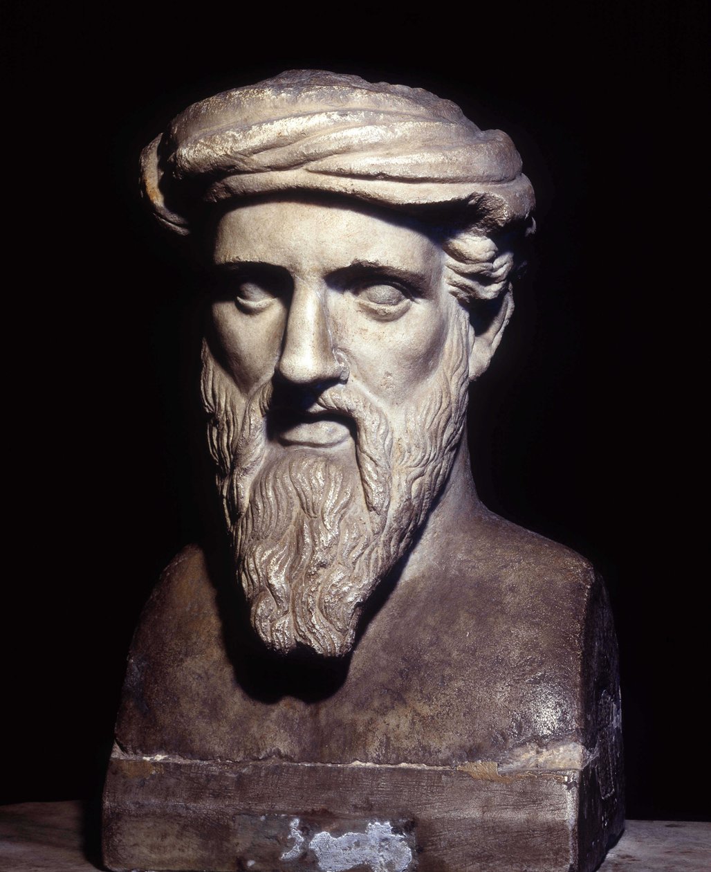 Buste af Pythagoras (-6. århundrede), græsk filosof og matematiker, Musei Capitolini, Rom. af Roman Roman