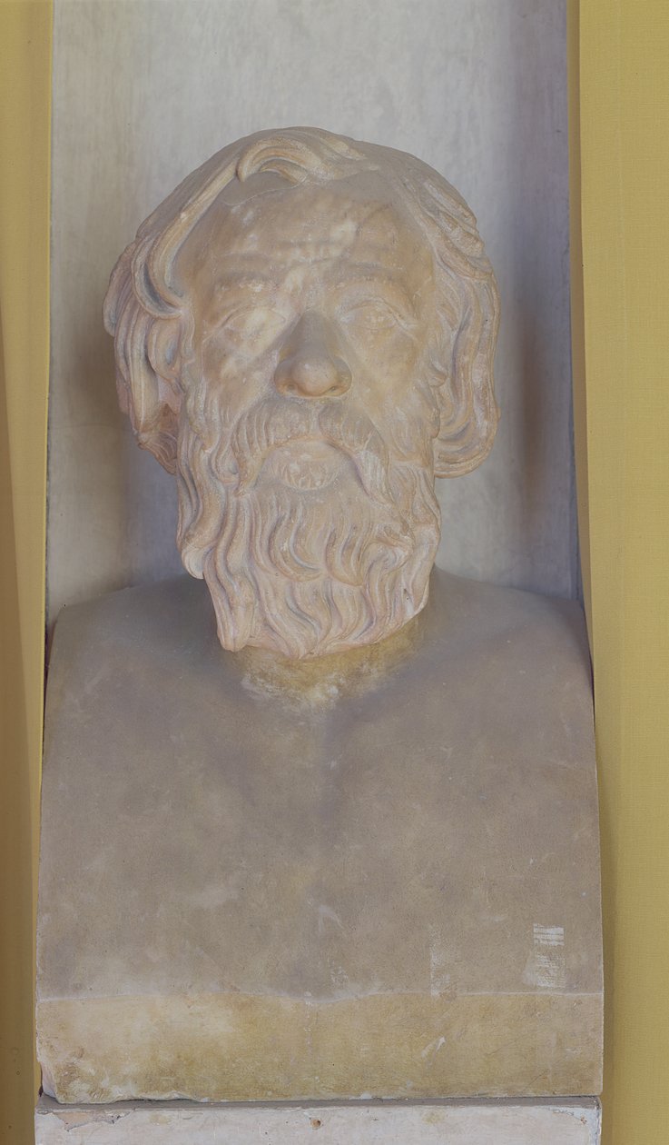 Buste af Sokrates (marmor) af Roman Roman