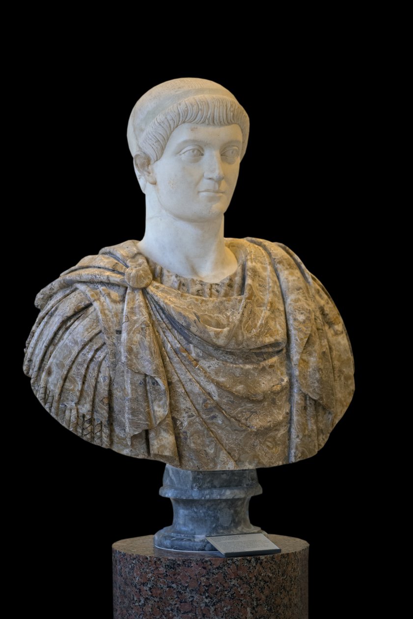 Konstant I (337 - 350 e.Kr.) skulptur, romersk kunst af Roman Roman