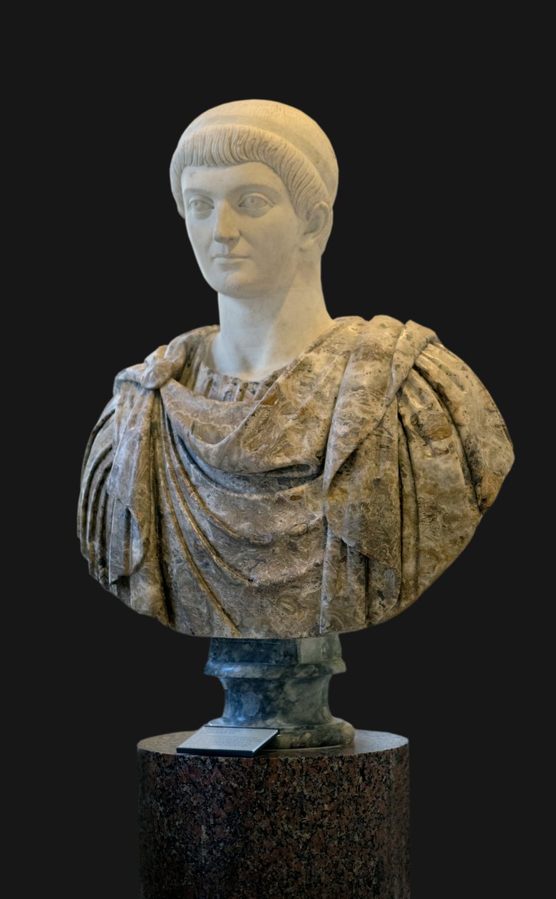 Konstant I (337 - 350 e.Kr.) skulptur, romersk kunst af Roman Roman
