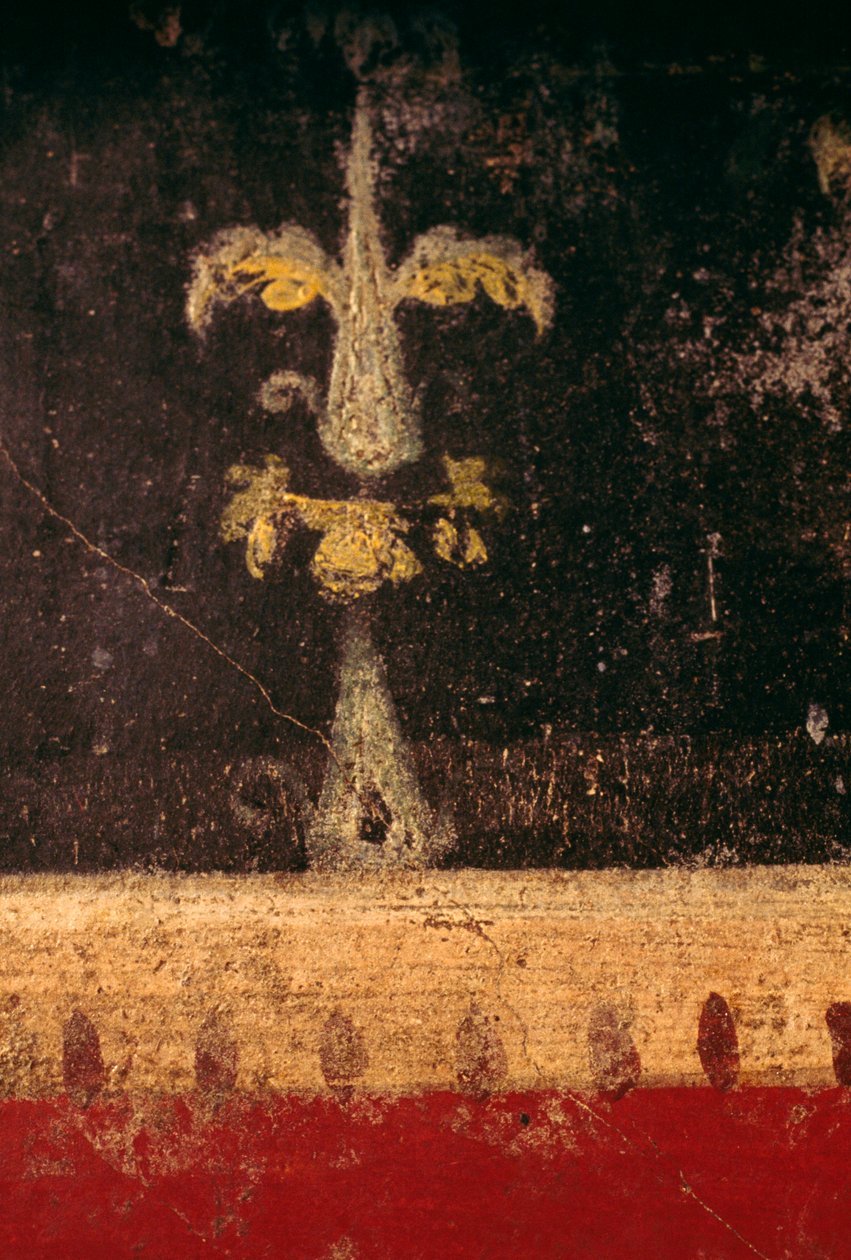 Dekorativt element, detalje fra fresco i triclinium af House of the Vettii, Pompeji (UNESCOs verdensarvsliste af Roman Roman