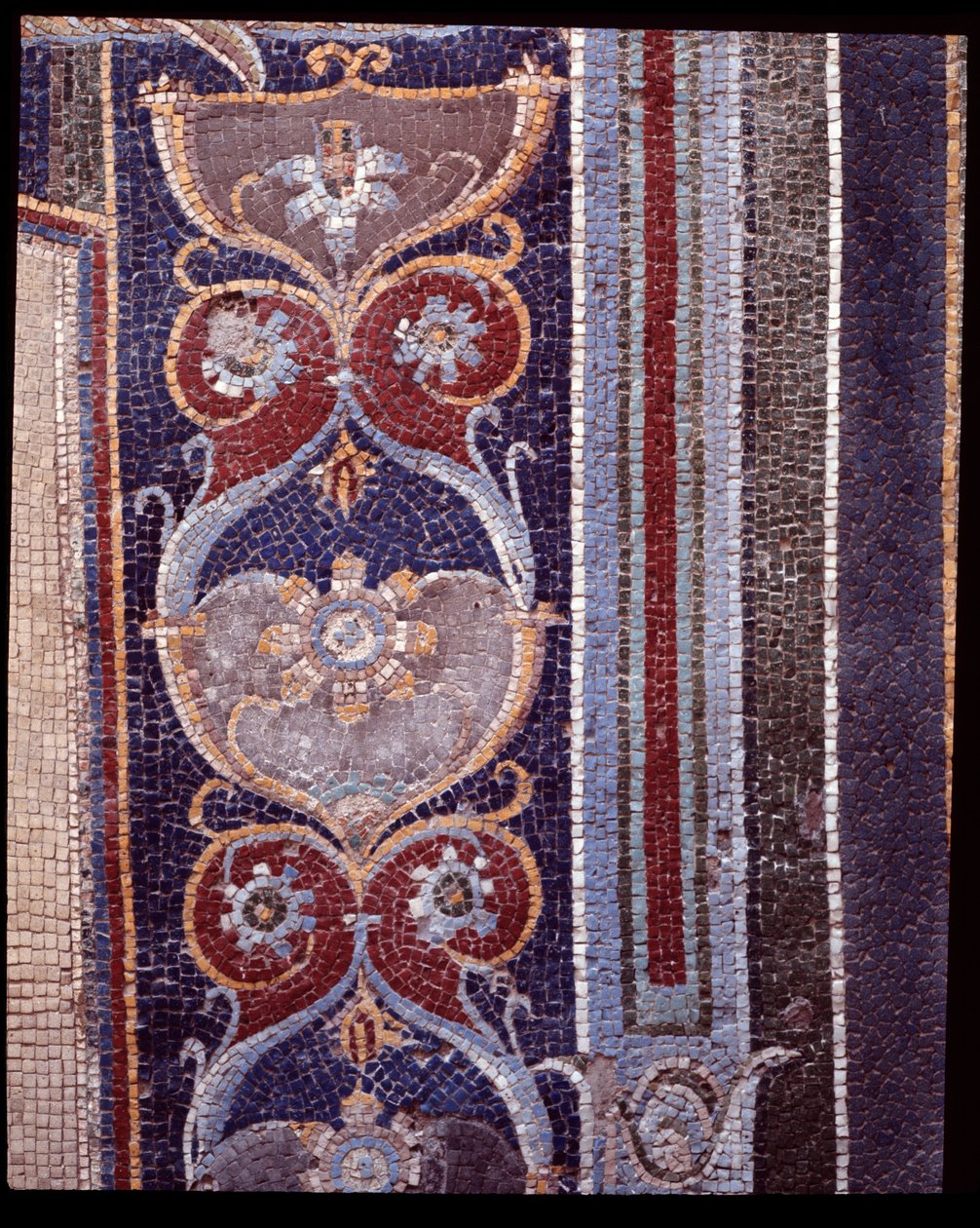 Detalje af vægmosaikker af nymfæet i Casa di Nettuno e Amphitrite, 5. århundrede f.Kr. - 1. århundrede e.Kr. af Roman Roman