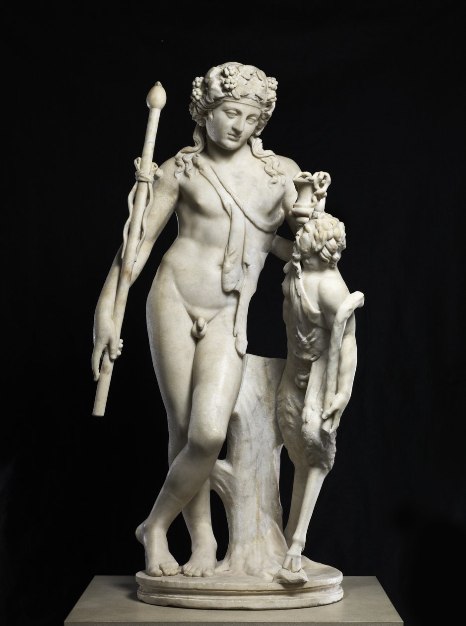 Dionysus med pande, AD 50-150 (marmor) af Roman Roman