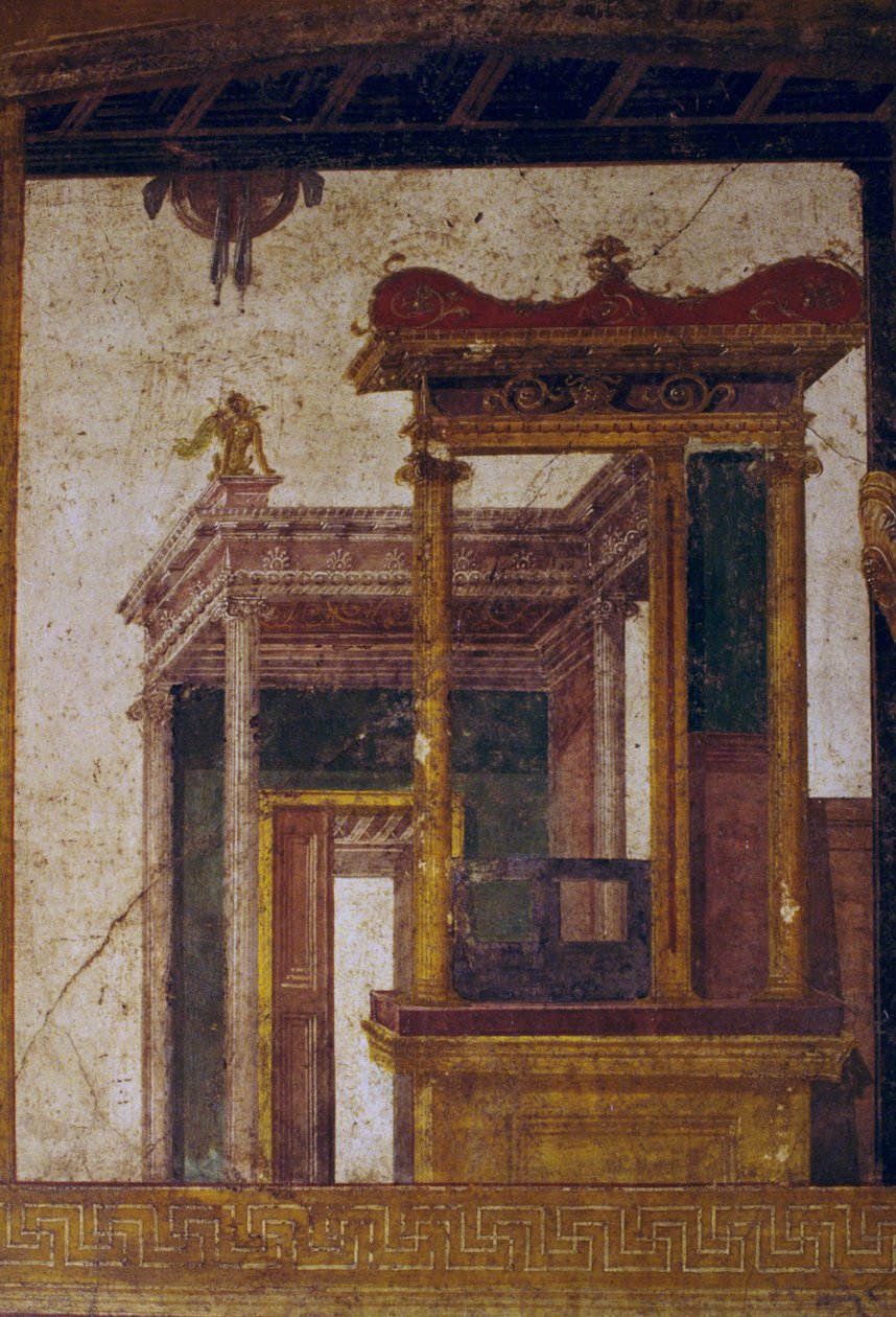 Fantastiske arkitekturer, fresko fra oecus i House of Vettii, Pompeji (UNESCOs verdensarvsliste af Roman Roman
