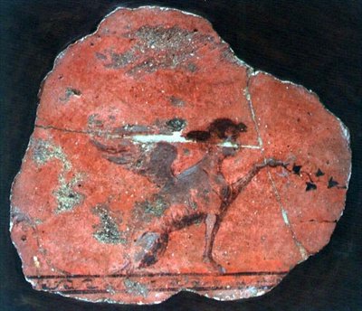 Fragment af et vægmaleri af en sfinks, romersk af Roman Roman