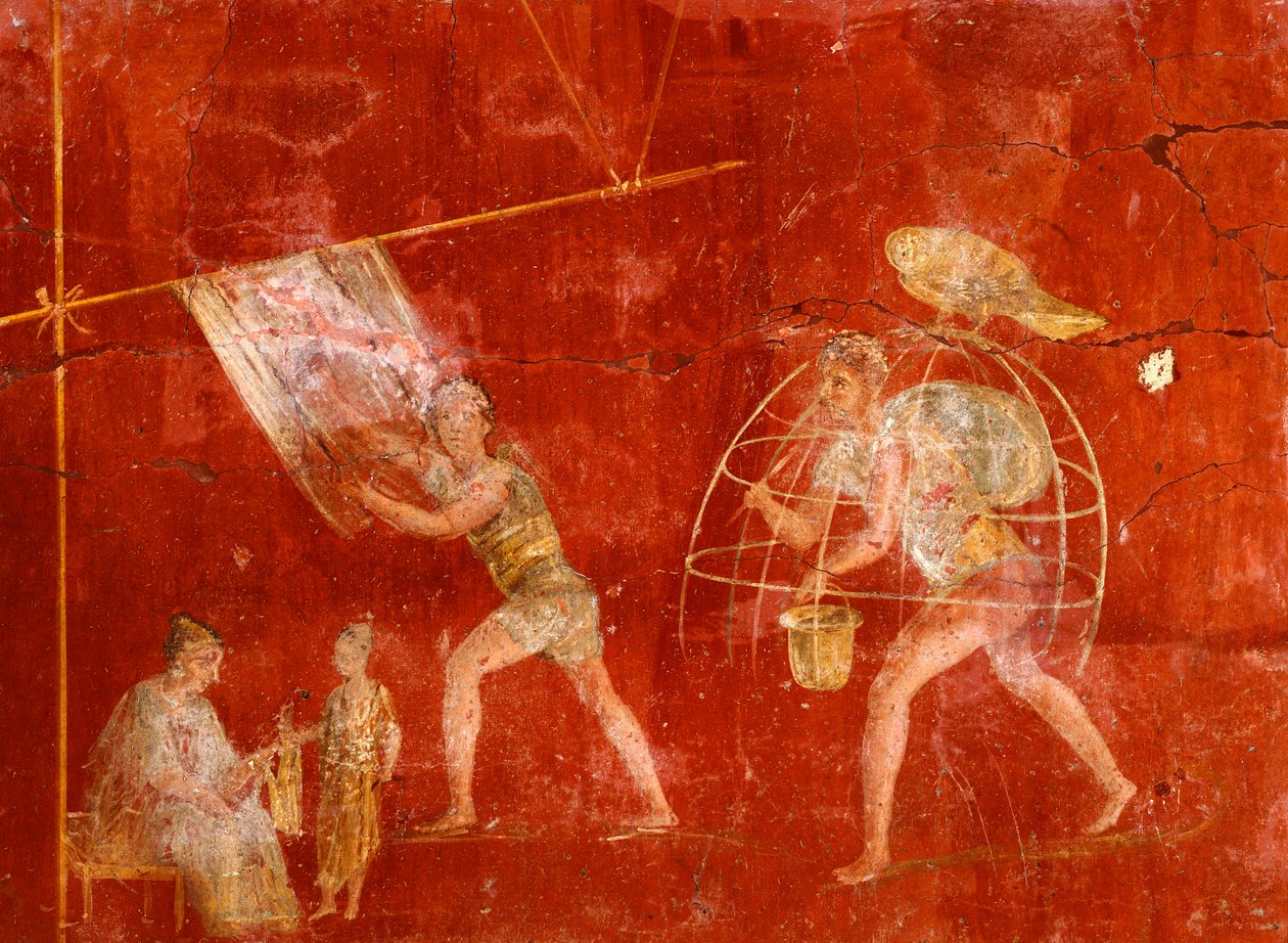 Fresko, der forestiller vaskeri, fra Pompeji (UNESCOs verdensarvsliste af Roman Roman