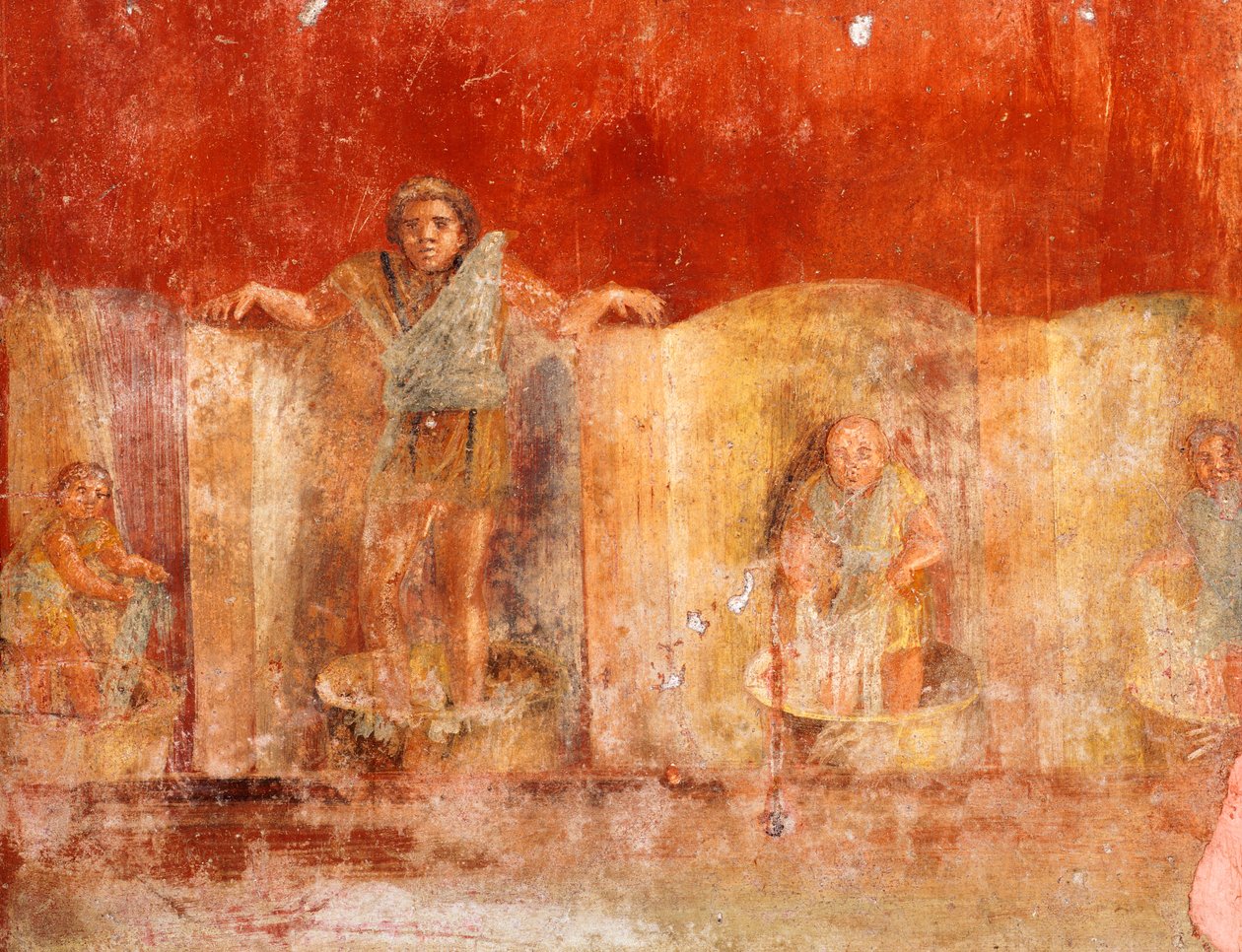 Fresko, der forestiller vaskeri, fra Pompeji (UNESCOs verdensarvsliste af Roman Roman