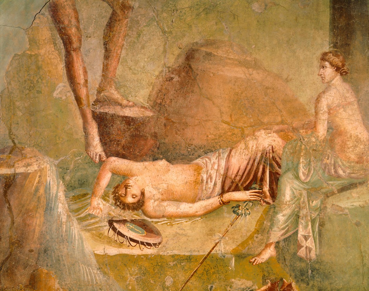 Fresko af Maenad sovende, fra House of Citharist, Pompeji, Campania, romersk civilisation af Roman Roman