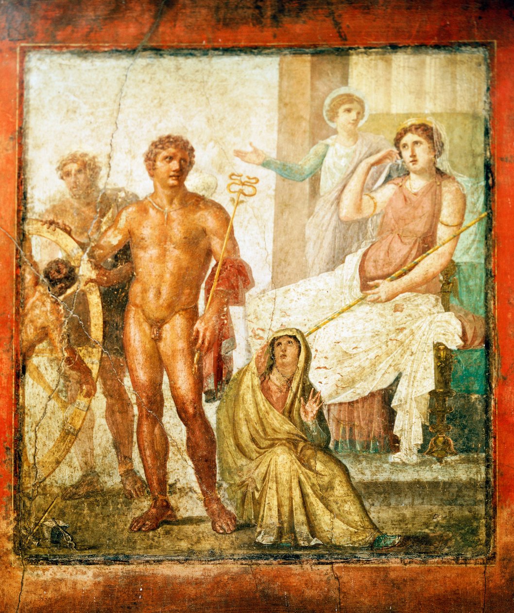 Issonen kidutusta kuvaava fresko Vettii-talosta, Pompejista, Campaniasta af Roman Roman