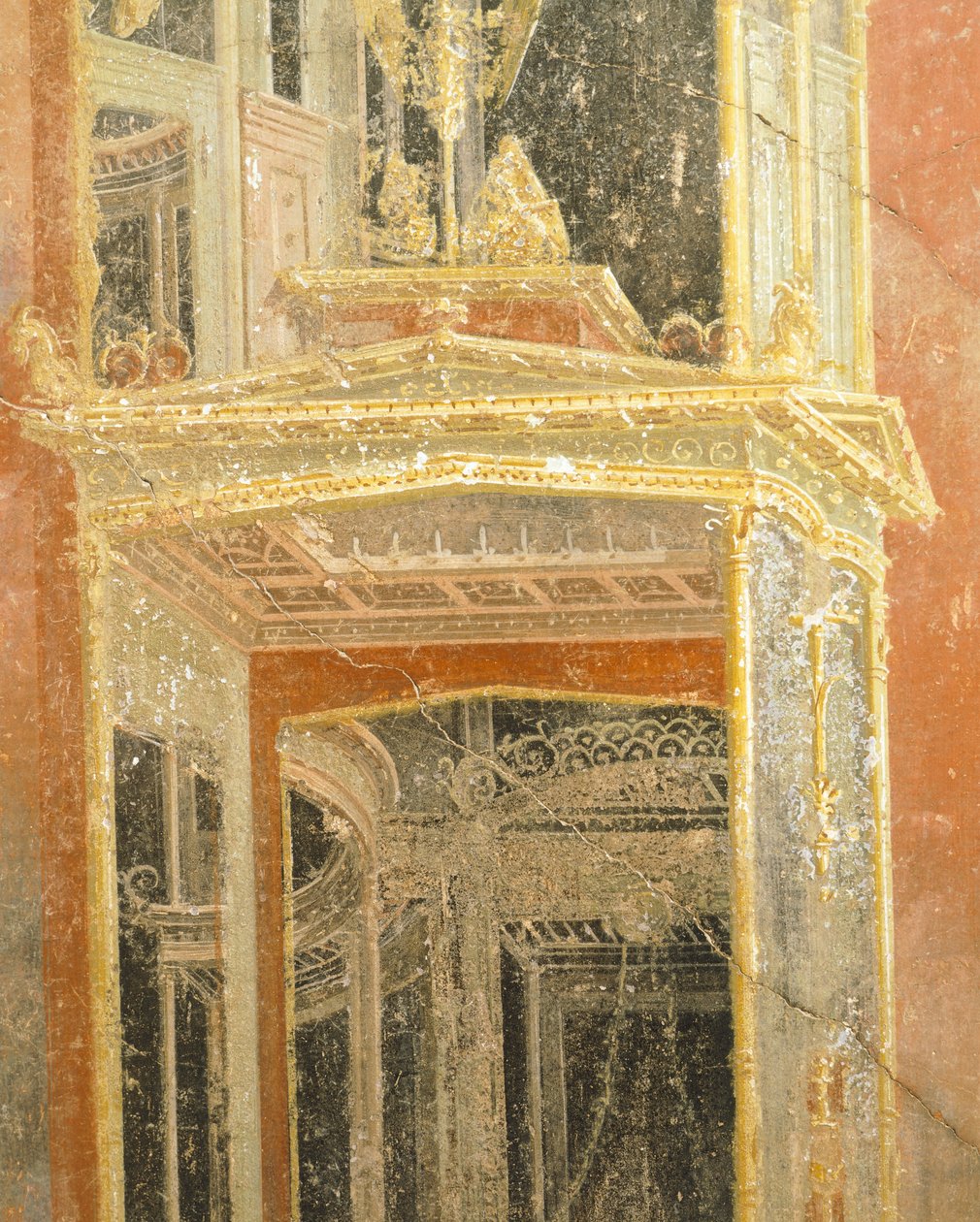 Fresko af arkitektonisk udsmykning, House of Loreio Tiburtino, Pompeji, Campania, romersk civilisation af Roman Roman