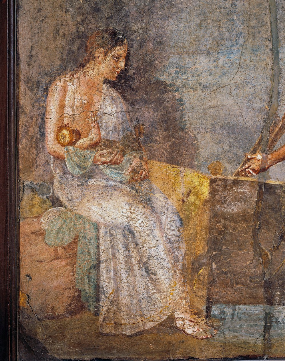 Fresko af en mor, der ammer sin baby, fra Pompei, Italien af Roman Roman