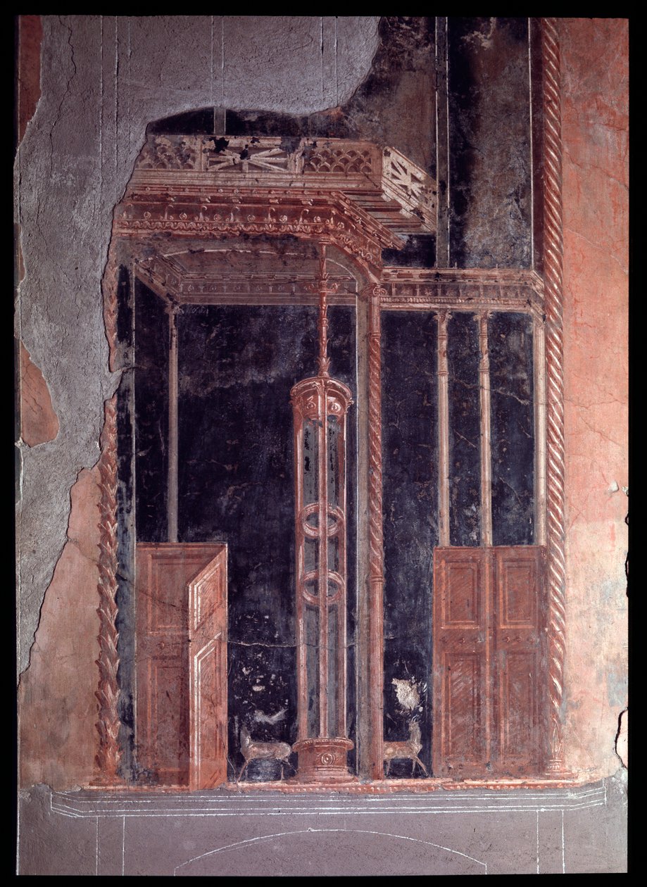 Fresko af Triclinium af Casa dei Cervi, 5. århundrede f.Kr.-1. århundrede e.Kr af Roman Roman