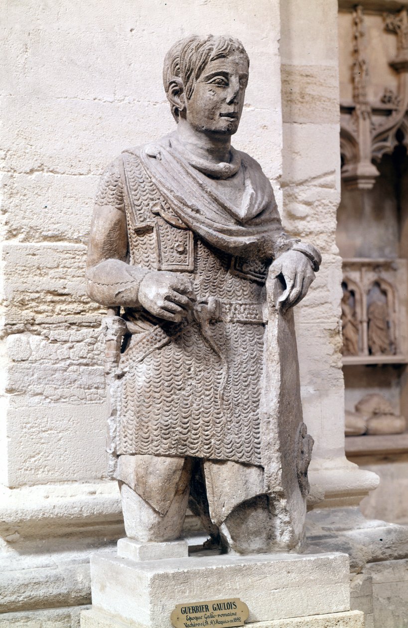 Gallisk kriger under Romerriget (klædt i romersk stil), Lapidaire Museum, Avignon. af Roman Roman