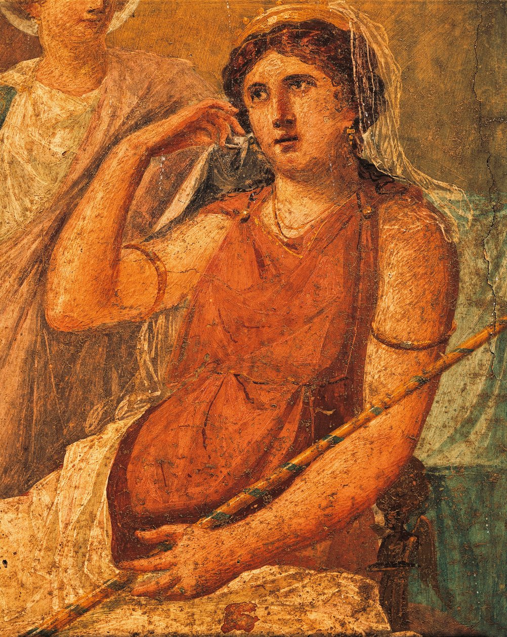 Hera, detalje af fresco med titlen Tortur af Issone, House of Vettii, Pompeji, Campania, romersk civilisation af Roman Roman