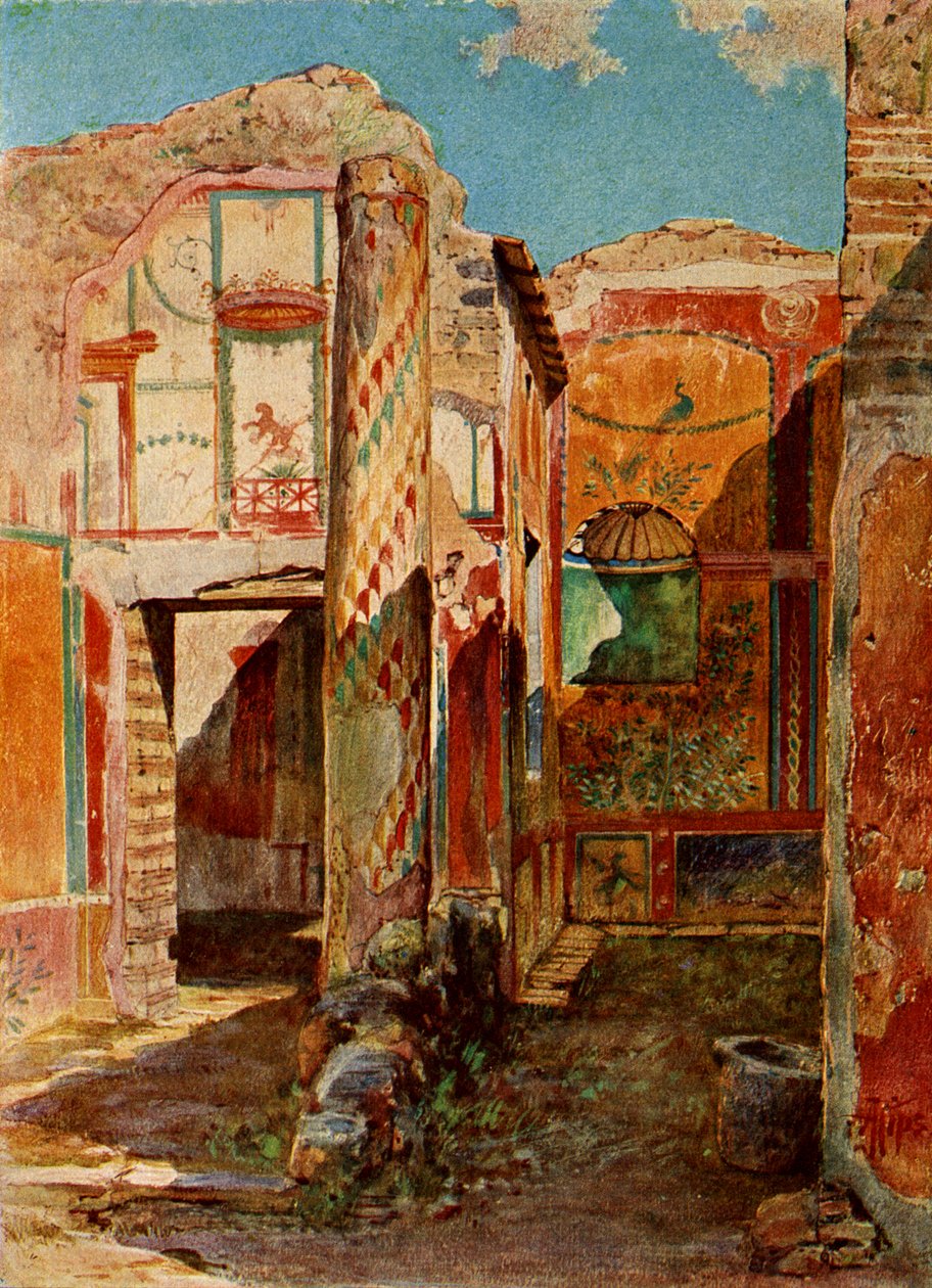Interiør af et Pompeji-hus af Roman Roman