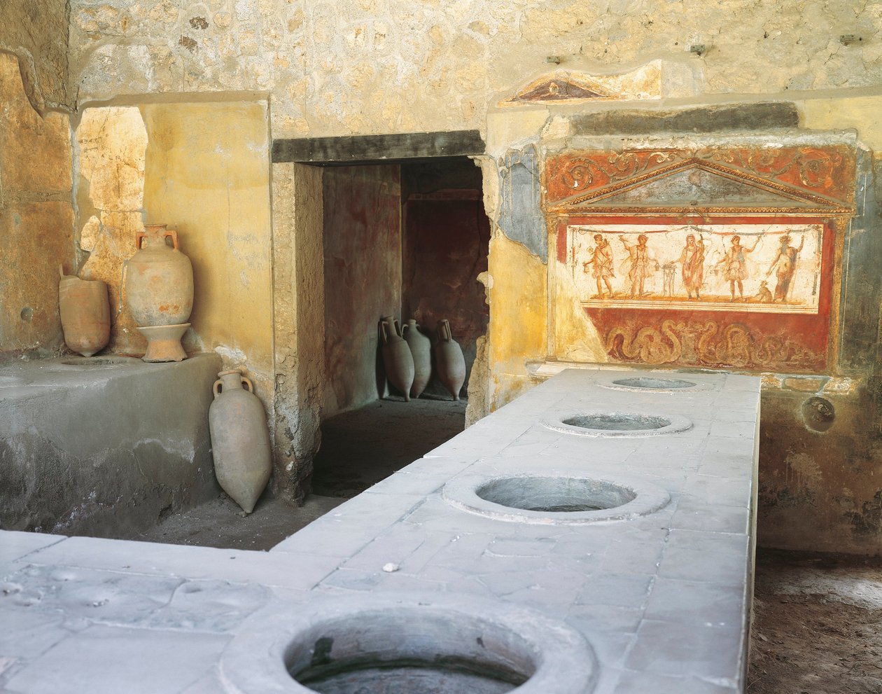 Italien, Campania-regionen, Pompeji, Thermopolium i Via dell