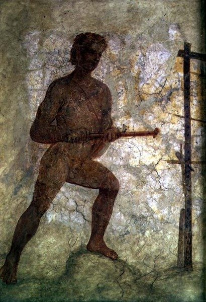 Nøgen mandsfigur (vægmaleri) af Roman Roman