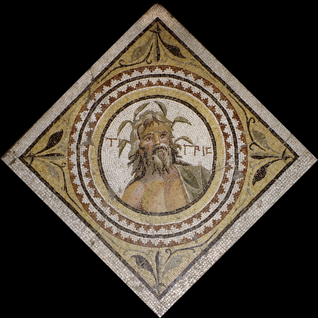 Personificering af floden Tigris, slutningen af det 2./3. århundrede e.Kr. (mosaik) af Roman Roman