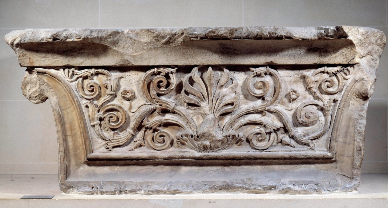 Pilaster hovedstad. Romerrigets arkitektur. Paris, Musée du Louvre af Roman Roman