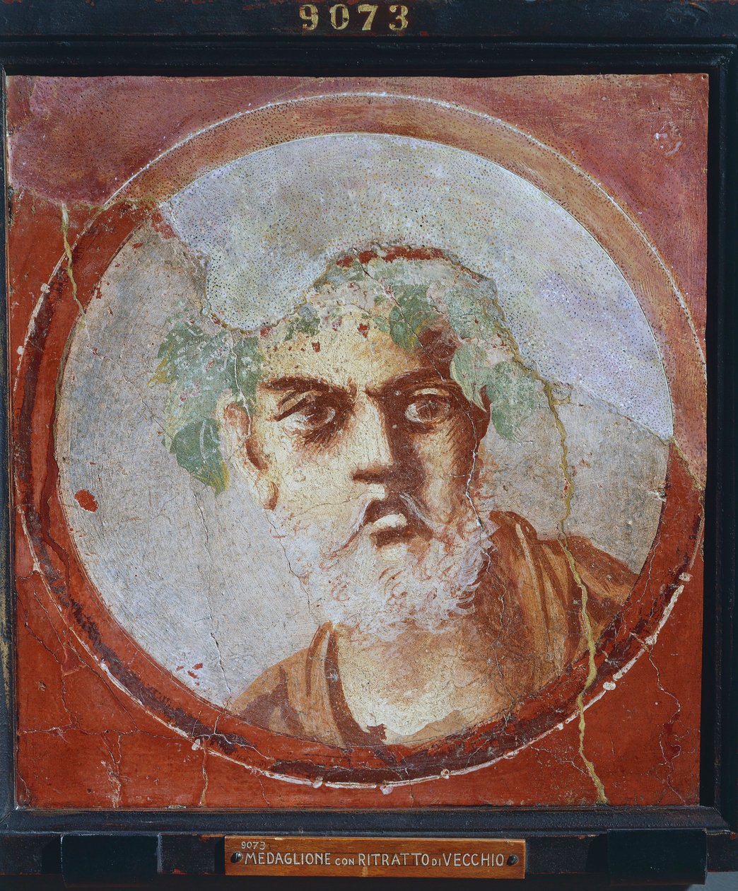Portræt af en gammel mand (sandsynligvis en digter eller filosof) fra Italien, Campania, Pompeji, maleri på gips, 55-79 e.Kr. af Roman Roman